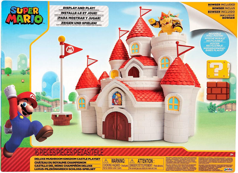 Nintendo Super Mario | Deluxe Mushroom Kingdom Castle Playset