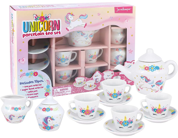 Porcelain unicorn tea set