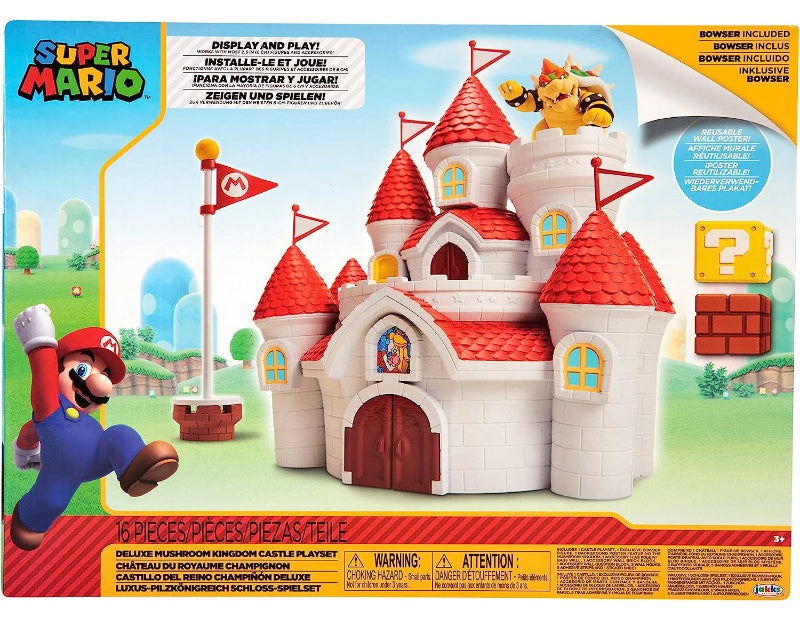 Nintendo Super Mario | Deluxe Mushroom Kingdom Castle Playset