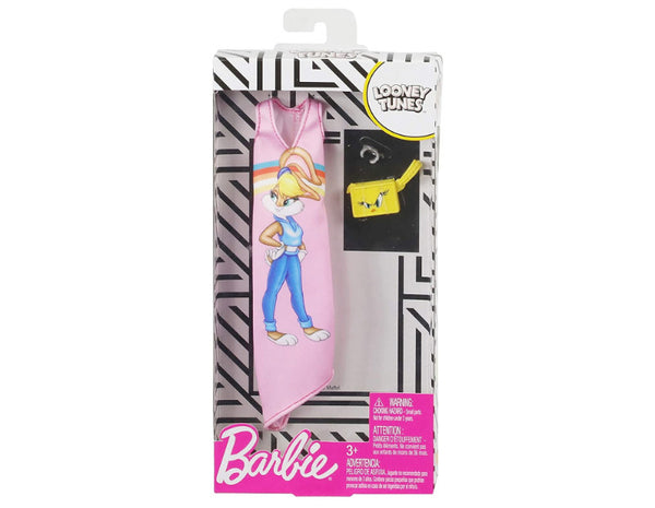 Barbie - Looney Tunes verkleed set Roze Jurk met Geel Tasje