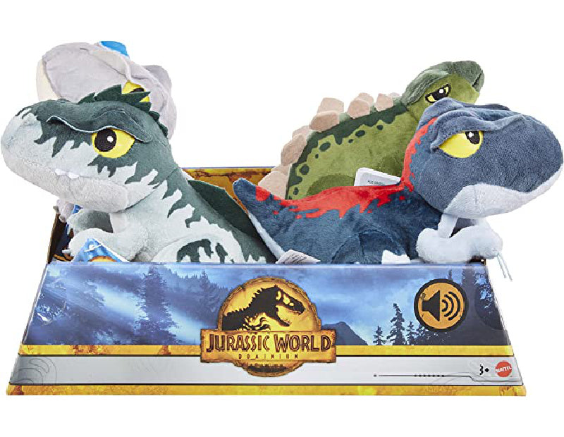 Jurassic World Dominion - 4 Plush Stuffed Toys with Sound