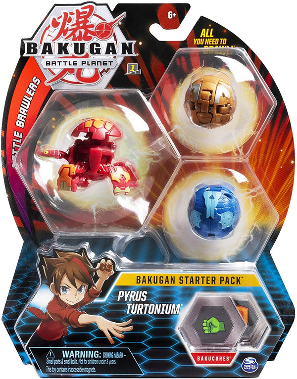 Bakugan - Starter Pack met 3 Bakugan - Pyrus Turtonium